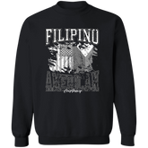 Filipino American Flags Distressed Unisex Crewneck Pullover Sweatshirt